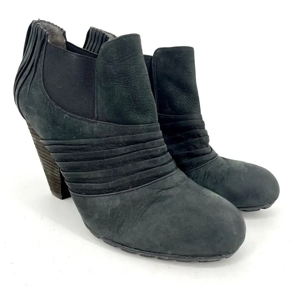 Vince Camuto Bronco Bootie Ankle Leather Black Size‎ 10B